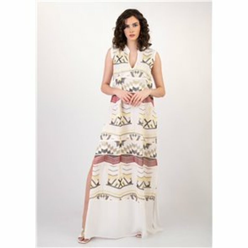 MAXI SLEEVELESS DRESS WITH EMBROIDERY