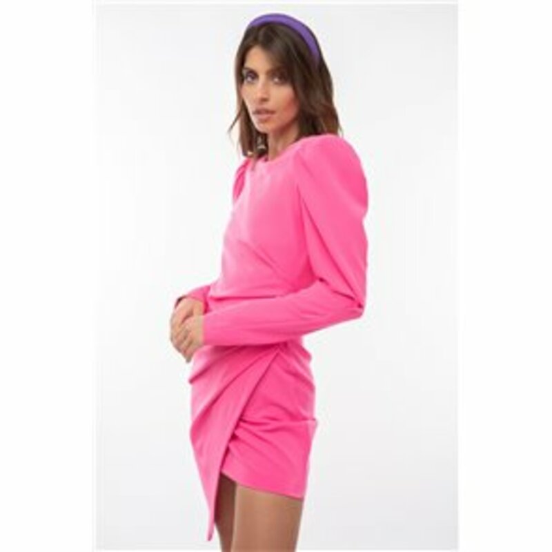 MINI DRESS WITH LONG SLEEVE AND FRILL ON THE SIDE