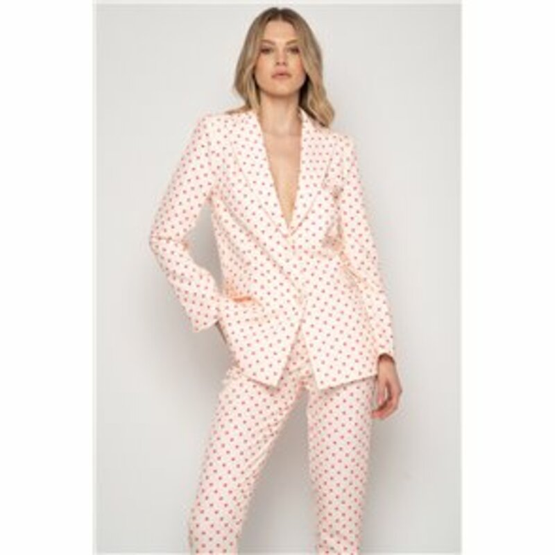 SET OF BLAZER AND TROUSERS WITH POLKA DOTS DESIGN
