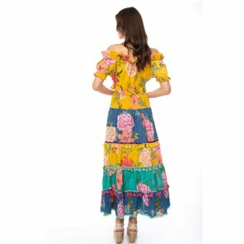 PRINTED BLOUSE WITH SHORT SLEEVES.LONG PRINTED SKIRT