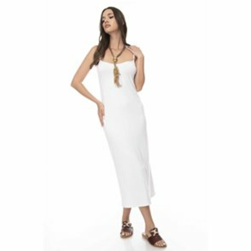 Cotton maxi dress with strap