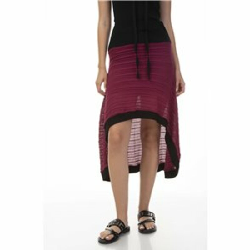 Two-tone asymmetrical skirt