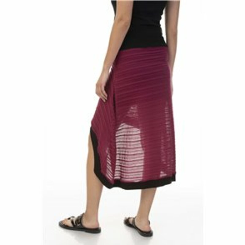 Two-tone asymmetrical skirt