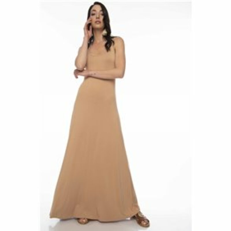 Maxi cloche dress with rail on the strap