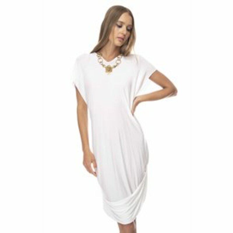 Mini dress with slits in the arms and criss-cross back