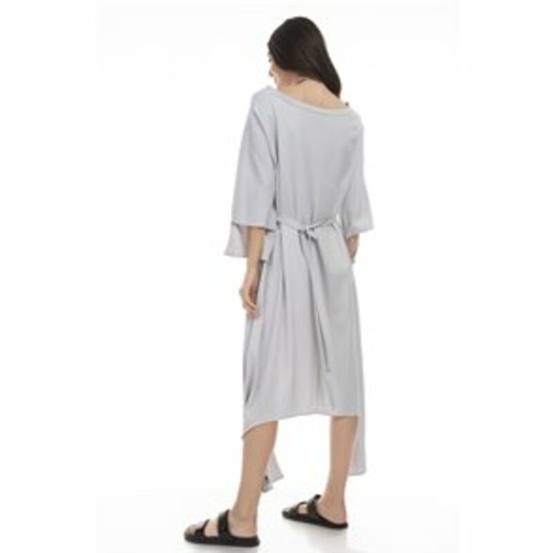 Asymmetric long sleeve dress