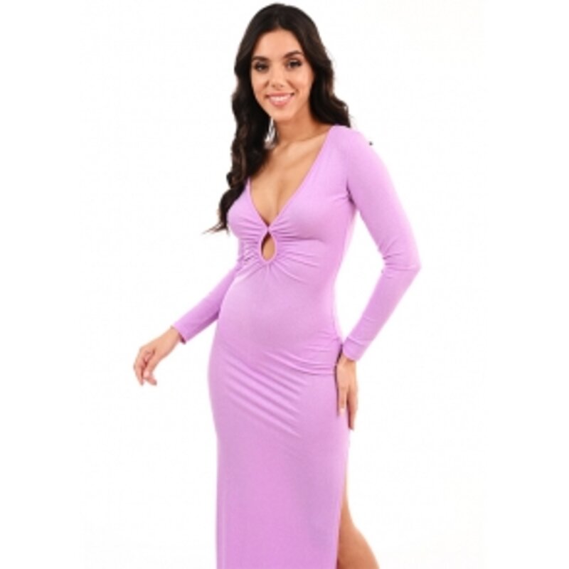 Maxi dress with open bottom