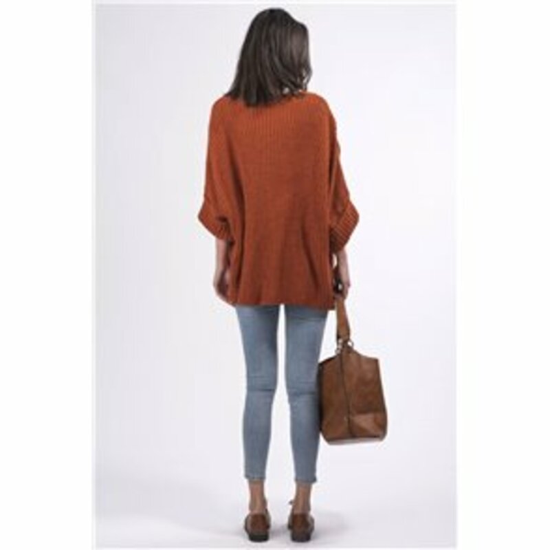 KNITTED JACKET WITH POCKETS AND SHORT SLEEVE