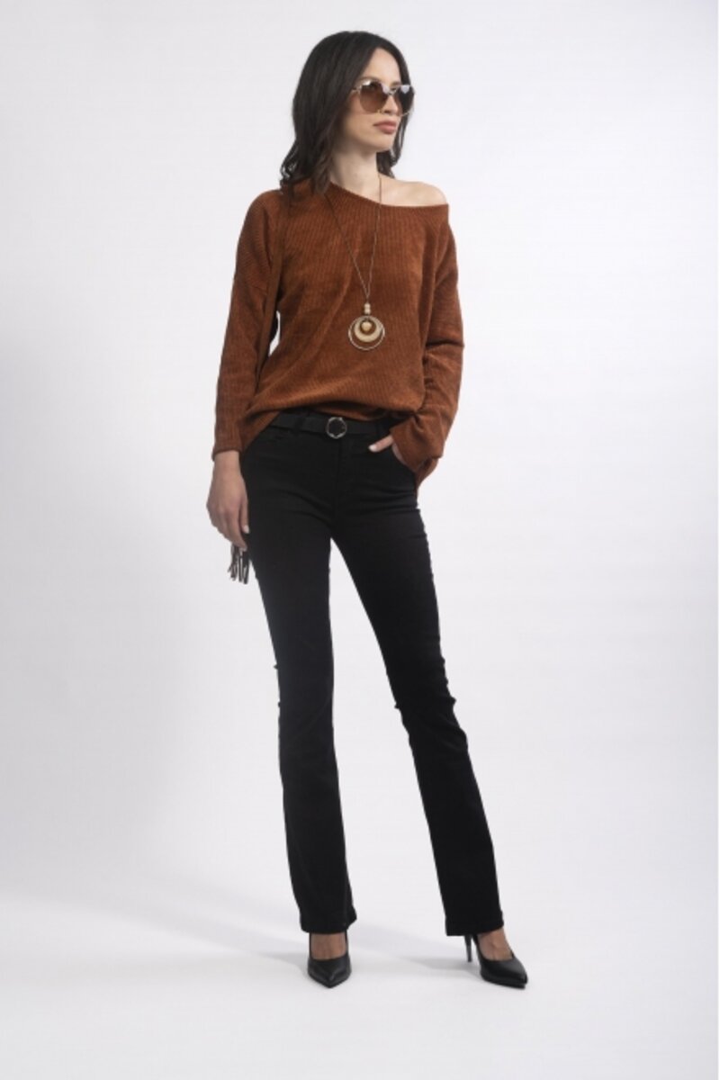 KNITTED LOOSE BLOUSE WITH EMBROSSED TEXTURE