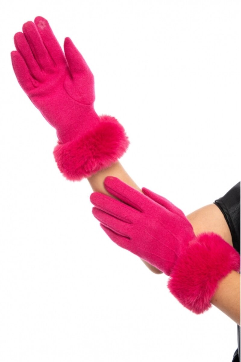 Gloves with fur 3261-1