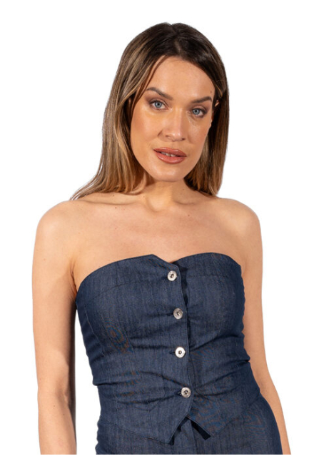Strapless top with buttons 207003
