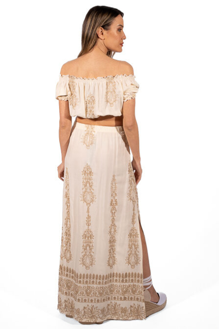 Embroidered maxi skirt 203017