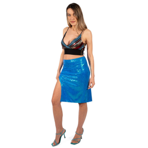 Curved sequin skirt 204007