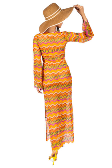 Strapless draped stripe dress 200022