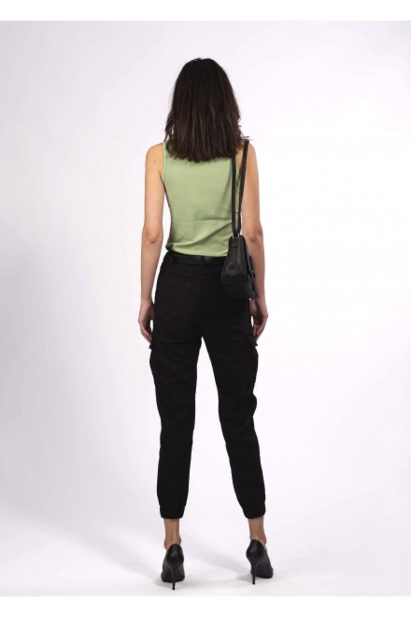 TROUSERS WIDE STYLE WITH POCKETS AND FABRIC BELT