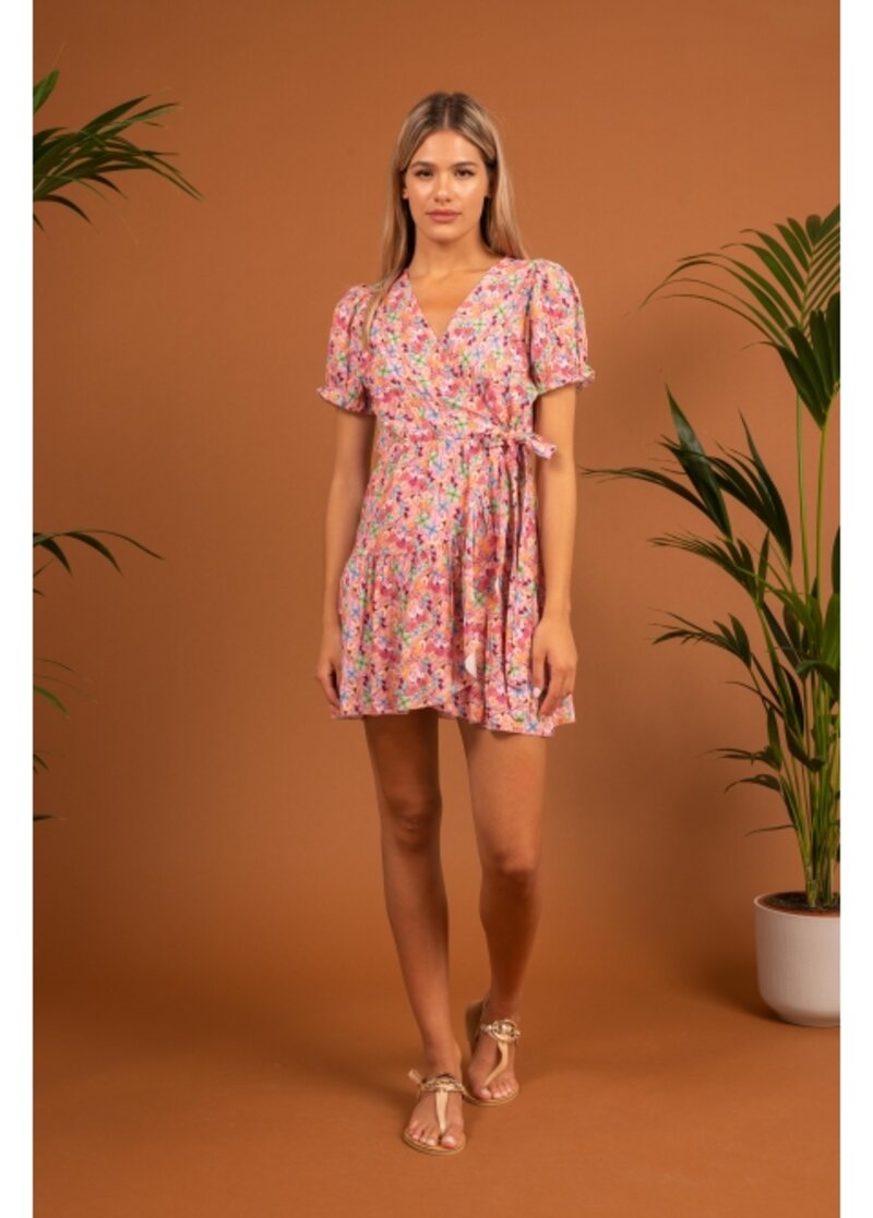 DRESS WITH SHORT SLEEVE WITH FLOWERS