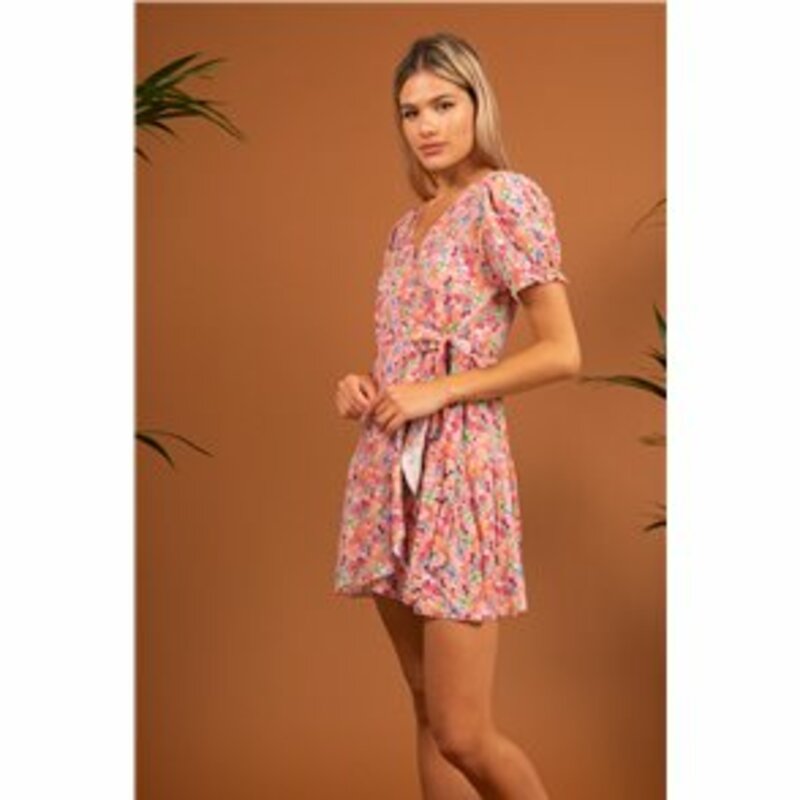 DRESS WITH SHORT SLEEVE WITH FLOWERS