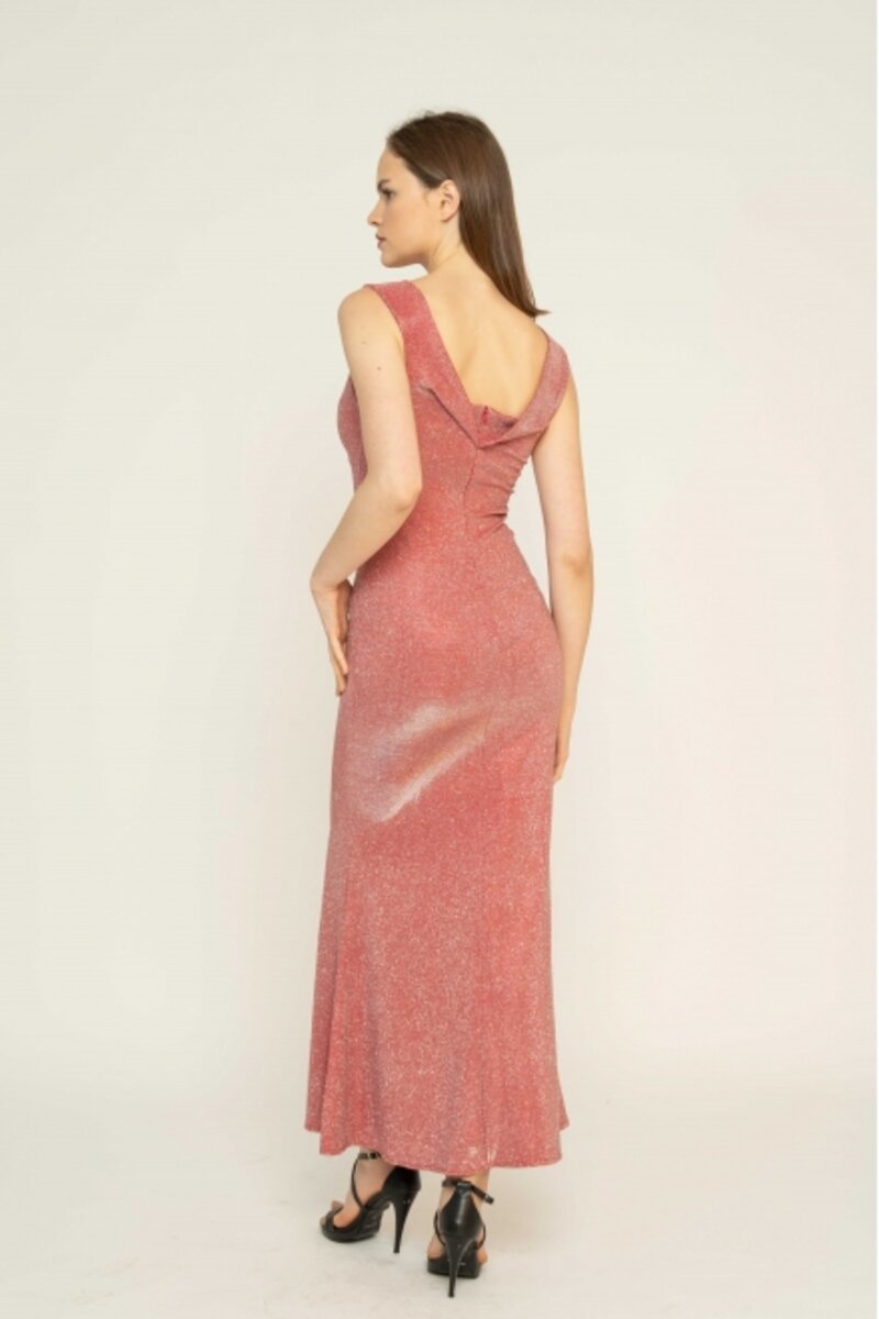 LONG DRESS WITH CUTTING AT THE BOTTOM WITH GLITTER