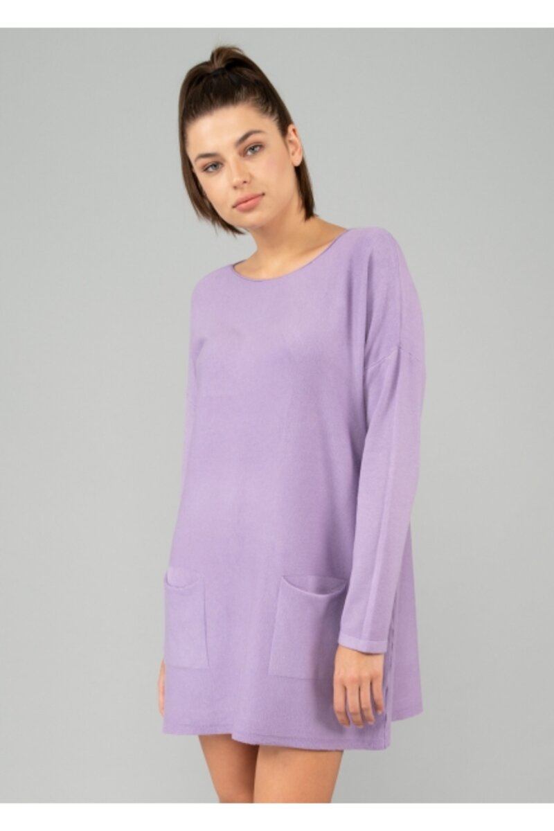 BLOUSE-DRESS COTTON WITH POCKETS AT THE BOTTOM