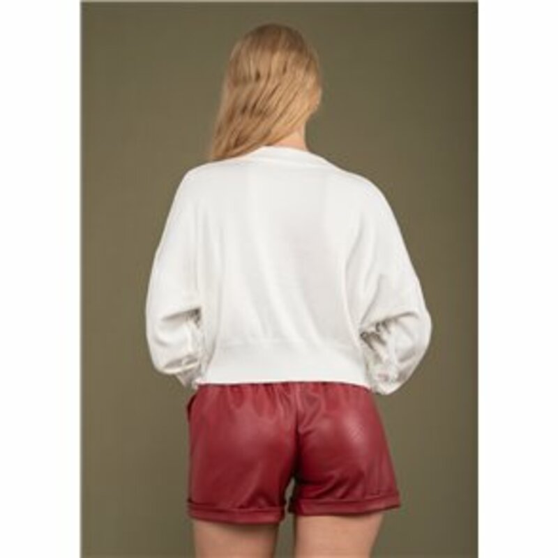 LEATHER SHORTS WITH MATCHING BELT AND POCKETS