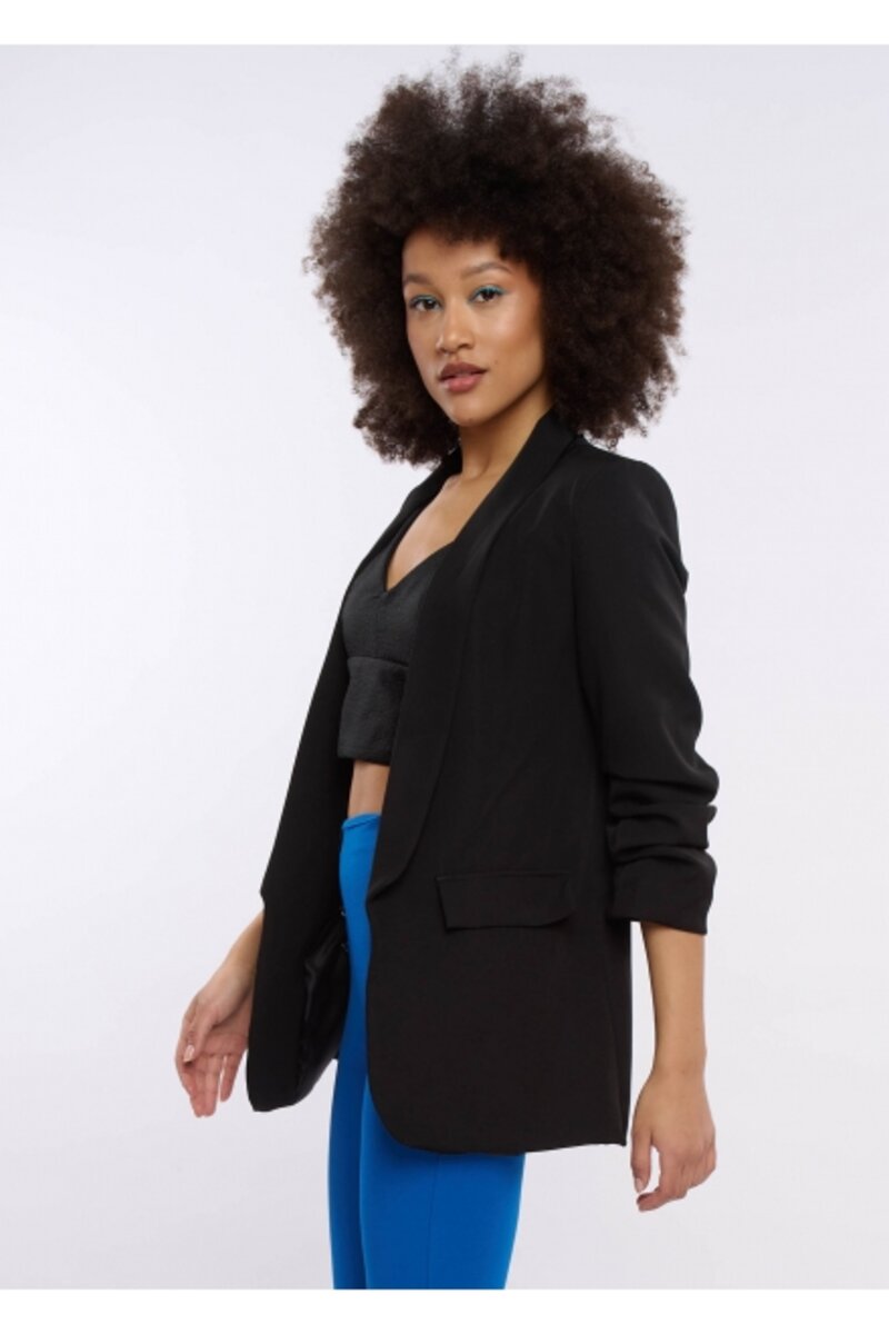 BLAZER WITH COLLAR AND ROLLED-UP SLEEVES
