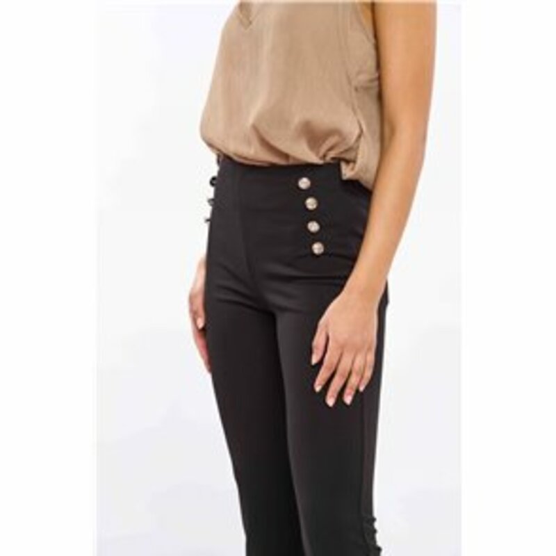 TROUSERS WITH GOLD METALLIC BUTTONS ON THE SIDE